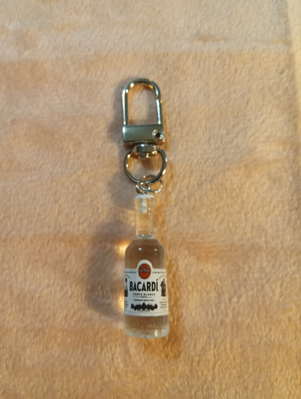 Bacardi Clear Bottle Keychain - Silver Clip